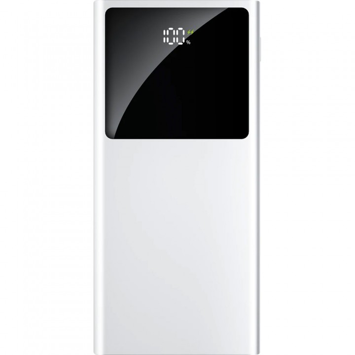 Beyaz Dahili Kablolu 10000 mAh LCD Ekranlı Promosyon Powerbank